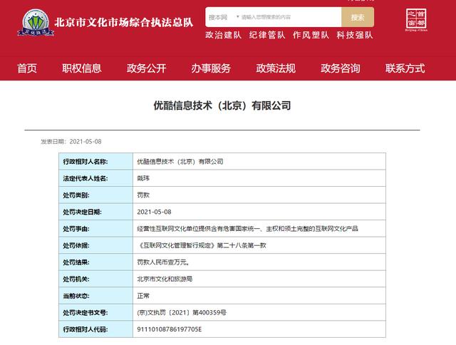 优酷被罚1万元 互联网文化服务合规边界何在？